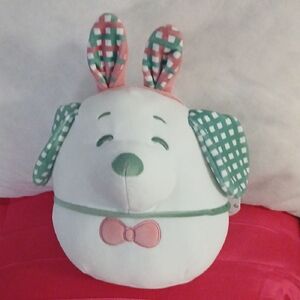 Pink and Green Polka Dot Dog Toy